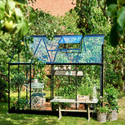Greenhouse Qube 68 Black Frame, Toughened Glass with Base