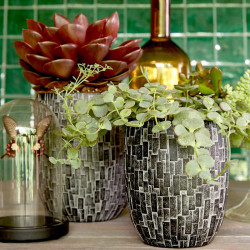 Vase Elegant High Stone Black