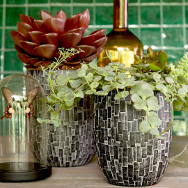 Vase Elegant High Stone Black