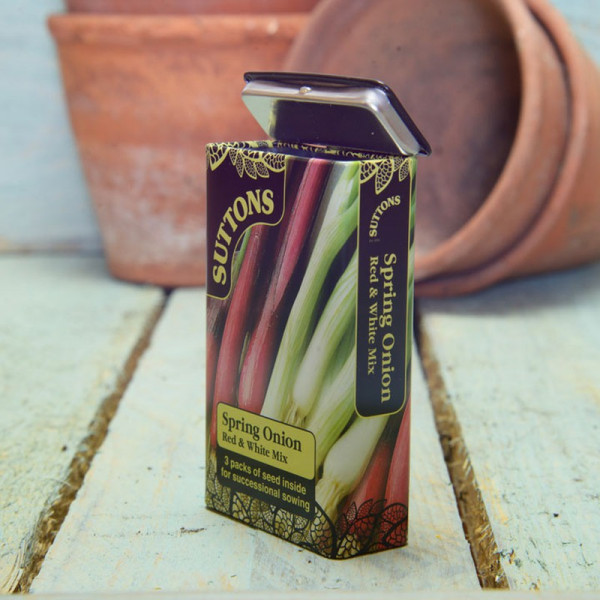 Buy Seed Tin Spring Onion Red ; White Mix Online - Plant Seeds